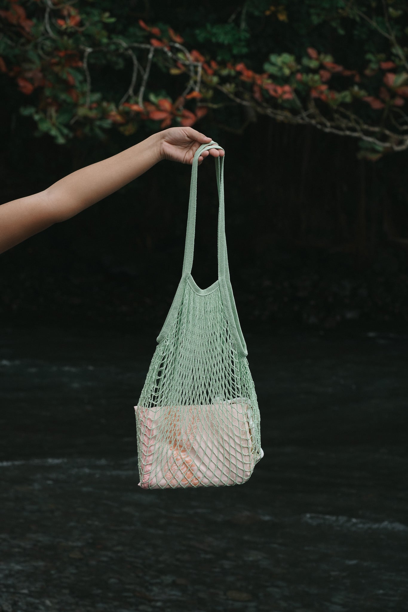 Lime Green Organic Net bag